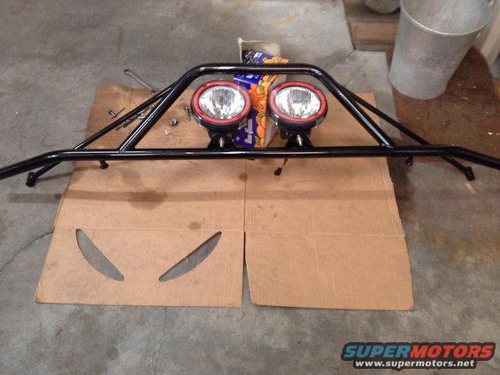 20141222_163907.jpg Off road warehouse prerunner light bar it cost me about $200 shipped it included all the hardware needed to install and can mount 2 8 inch lights (not included)