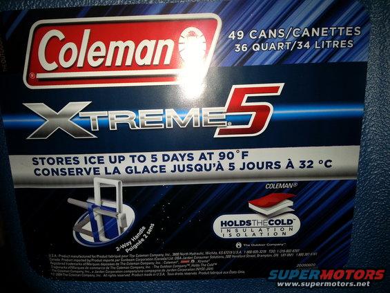 20150418_1759251.jpg Supposedly this will keep things cool for 5 days with temps at 90 degrees F. I bought the 36 Qt because I need some trunk left for golf clubs and other items. REALLY thick walls, which must mean good insulation. If you metric types need to know how many millineuters it is, you will have to search Colemans site. For me it's the perfect size inside and out.