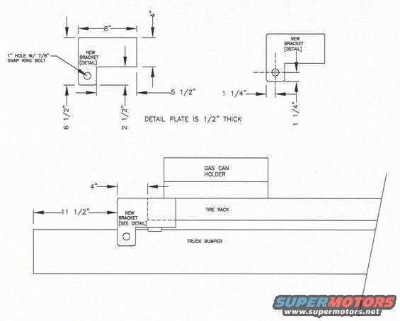 latch1.jpg This is a pic of a Cad Drawing of the latch on my bumper.  I bought the original bumper and swing arm from: Kennesaw Mountain Accessories.  Other than the latch I have been very happy with the bumper and arm.   The arm holds a 36" supper swamper.