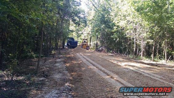 gravel01.jpg The driveway surface during construction will be chert rock, which was brought in August 26 from a quarry at the Tennessee River.