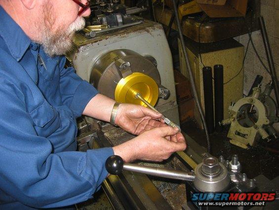 img_0474.jpg Getting my Broncoair pulley machines to the Sag pump shaft size...He overbored it so it wasnt a press fit anymore, and had to machine a bushing to snug it up...honest mistake but no harm done, works fine...plus he's a retired battalion chief from the Charlotte Fire Department, does machinist work on the side...Campbell and Sons in Charlotte.