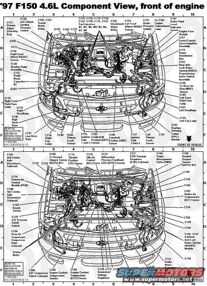 97fengcompview.jpg '97 F150 4.6L Component View, front of engine