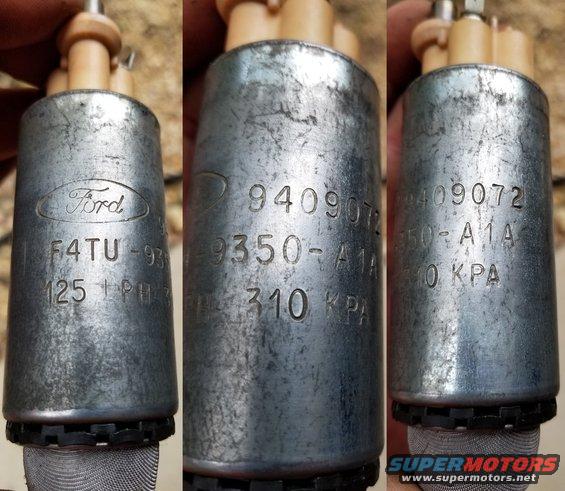 20181010_164026.jpg '95 5.8L Bronco Fuel Pump made 1994-09-07, 2nd shift
Ford F4TU-9350-A1A
125 Liters per hour @ 310KPa