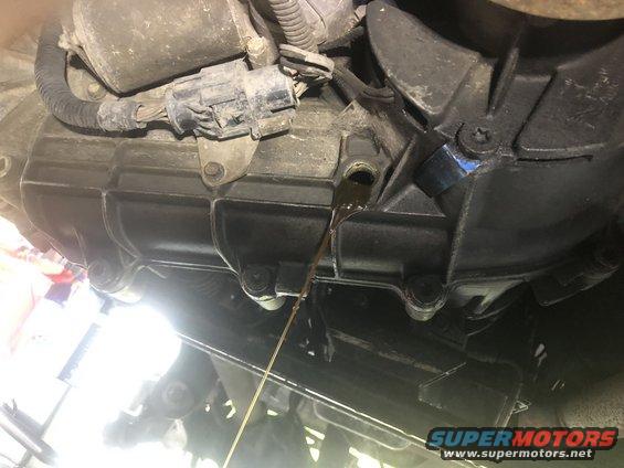 bad-transfer-case-input-seal.jpeg Looks like I might know where my ATF leak is coming from. Looks like the transfer case input shaft seal is allowing fluid from the transmission to migrate into the transfer case. This is the FILL plug. Truck is pretty level too - actually sitting a bit lower in the FRONT than normal (wheels off on jack stands) and as soon as I removed the fill plug - fluid started coming out and it was NASTY.