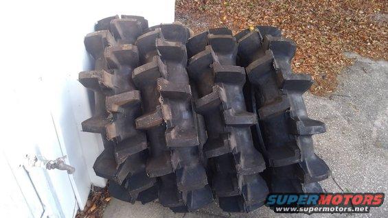 94640147_696265957809661_2000225458691506176_n.jpg very aggressive treads. 

they are suppose to be 9-9.5 inches wide. so as a dually thats would be 18-19 inches wide per side! with as deep of a tread as these as they are it should be almost unstoppable as long as i dont break something