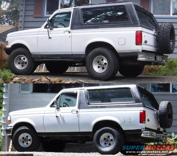 rear-side-profile-before-and-after.jpg Modified vs stock spare tire position, about 4&quot; lower and 2&quot; to the right.