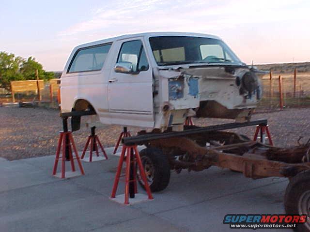 six-jack-stands-and-a-floor-jack.jpg Great weather, Great floor jack, and great jack stands... used flip flops between the body and the 2x2 .250 wall square tubing,  