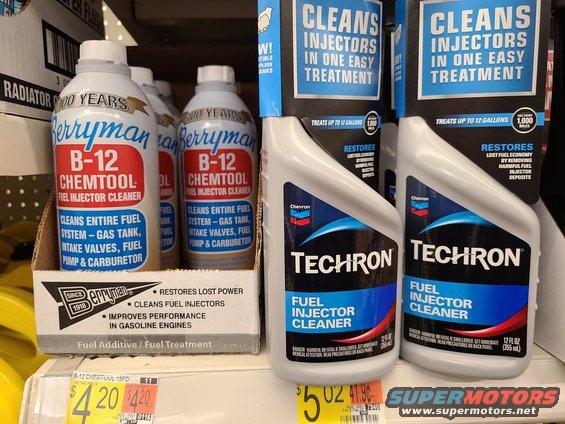 fueltreatments.jpg These are the fuel treatments I trust. Berryman's will dissolve nearly anything in the tank, fuel lines, or injectors (and it's also very effective in the crankcase), and Techron has consistently been among the best fuel treatments available. I also add Marvel Mystery Oil (MMO) to modern gasahol, and in the crankcase, to prevent valve stick and lifter clatter.

See also:
[url=https://www.supermotors.net/registry/media/1166912][img]https://www.supermotors.net/getfile/1166912/thumbnail/6engflushed.jpg[/img][/url] . [url=https://www.supermotors.net/registry/media/1129211][img]https://www.supermotors.net/getfile/1129211/thumbnail/oilfilterfl1a.jpg[/img][/url] . [url=https://www.supermotors.net/registry/media/1170249][img]https://www.supermotors.net/getfile/1170249/thumbnail/mmo.jpg[/img][/url] . [url=https://www.supermotors.net/registry/media/1171986][img]https://www.supermotors.net/getfile/1171986/thumbnail/fumotofl1a.jpg[/img][/url]