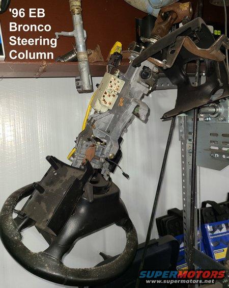 column96beb.jpg '96 Eddie Bauer Bronco Steering Column
IF THE IMAGE IS TOO SMALL, click it.

The auto trans shifter was damaged, but replacement parts are included.