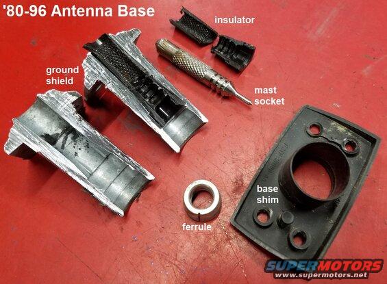 antennabase.jpg Antenna Base Construction
IF THE IMAGE IS TOO SMALL, click it.

The center conductor is simply isolated from the mounting base (grounded through its 4 screws) by the plastic sleeve between them.