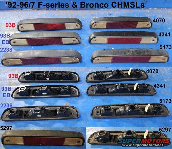 chmsls24.jpg Center High-Mount Stop Lamps (CHMSLs) from '92-96 Broncos & F-series (& '97 >8500GVWR)
IF THE IMAGE IS TOO SMALL, click it.

See also:
[url=https://www.supermotors.net/registry/media/1172399][img]https://www.supermotors.net/getfile/1172399/thumbnail/chmsls7a.jpg[/img][/url] . [url=https://www.supermotors.net/registry/media/1172401][img]https://www.supermotors.net/getfile/1172401/thumbnail/chmslpn.jpg[/img][/url] . [url=https://www.supermotors.net/registry/media/1172400][img]https://www.supermotors.net/getfile/1172400/thumbnail/chmslscrews.jpg[/img][/url]