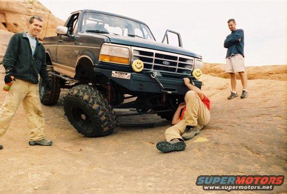 scott_broke.jpg Another picture of Scott's busted bronco.  With Keith, Scott and Shawn Clemmons.