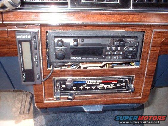 stereo.jpg Kenwood cassette deck, Kenwood 10-cd changer in the trunk.  Let's all strangle the kid I bought the car from for cutting such a gawdawful big hole in the dash, eh?