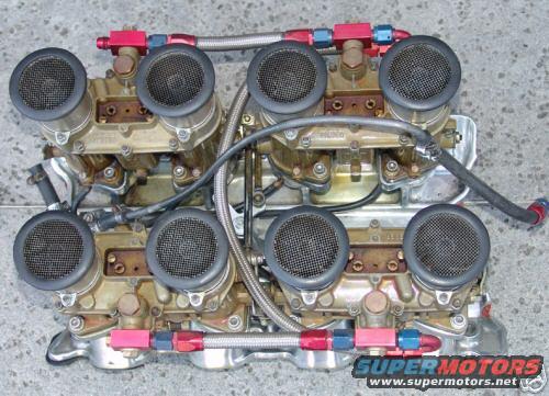 cc_12.jpg four Weber carbs on an individual runner manifold,top view