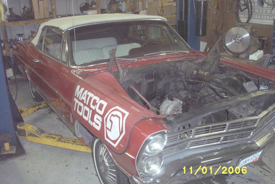 67-galaxie-004.jpg The '67 awaiting reinstallation of the 390 and AOD trans at Bendtsen's Transmission in Ham Lake, MN.