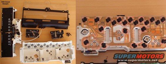 gm92cluster.jpg '92 GM Cluster

The odometer motor is broken away from its bracket, and the trip odometer motor has stopped.