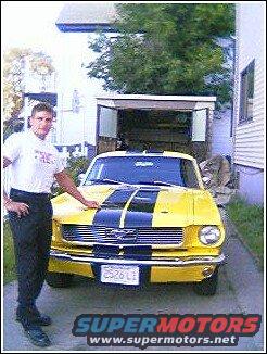 mydad-and-musty.jpg My DAD standing in front of his 5.8 litre V8. This is a 1966 Ford Mustang. With the 351 in it. It has 380 horse in it.
"WE ONLY RIDE REAR WHEEL DRIVE 8'S BABY"