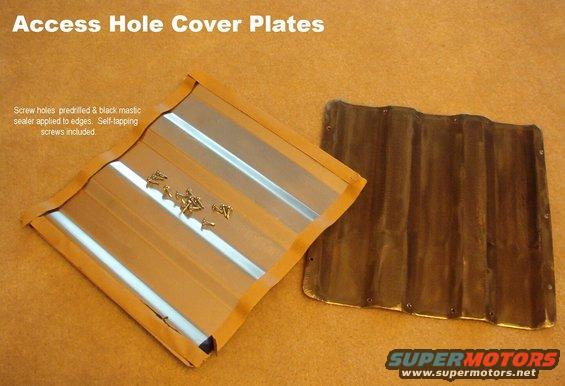 10plates.jpg $80 plus shipping by USPS Priority in the US from 38133.  Each about 10&quot; front-to-back and just over 3 ridges wide (as shown), so they'll cover a hole less than 8&quot; long & 3 ridges wide.  Includes self-drilling screws & mastic sealing tape (TackyTape).  For info on purchasing one, e-mail me thru my profile here.

As of May 2024, I have several sizes.

[url=http://www.supermotors.net/registry/media/919937][img]http://www.supermotors.net/getfile/919937/thumbnail/tackytape.jpg[/img][/url] . [url=https://www.supermotors.net/vehicles/registry/media/1158168][img]https://www.supermotors.net/getfile/1158168/thumbnail/20200318_154121.jpg[/img][/url]