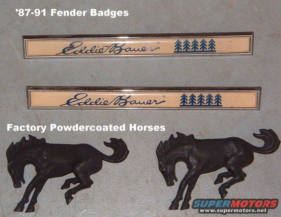 emblemsebbkhorse.jpg Factory black bucking Broncos
Sold Eddie Bauer fender badges