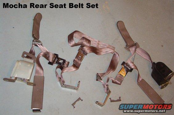 belts92mocharear.jpg Rear Seat Belt set for '92-96 Broncos.  Includes shoulder & floor bolts, and 2 filler clips for seat slots.

[url=http://www.supermotors.net/registry/6098/31152-4][img]http://www.supermotors.net/getfile/281595/thumbnail/buckle1.jpg[/img][/url] . [url=http://www.supermotors.net/registry/media/254220][img]http://www.supermotors.net/getfile/254220/thumbnail/rearseatbronco.jpg[/img][/url]