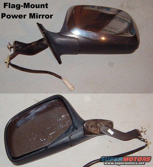 mirrorlflag.jpg SOLD Driver's Mirror '92-96, power flag-mount with chrome front

Note the common 4-position (3-wire) round connector used on most '92-97 trucks.  Only some '96 Broncos got the larger 8-position (5-wire) signal mirrors.