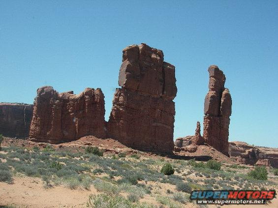 moab2006beardeterminationtowers.jpg Moab trip over a weekend in the  last week of April 2006 with Mark Koch and Nathan G.  Mark was co-pilot in my bronco and Nathan was driving the white Bronco.  This is a picture of Determination (sp?) Towers.