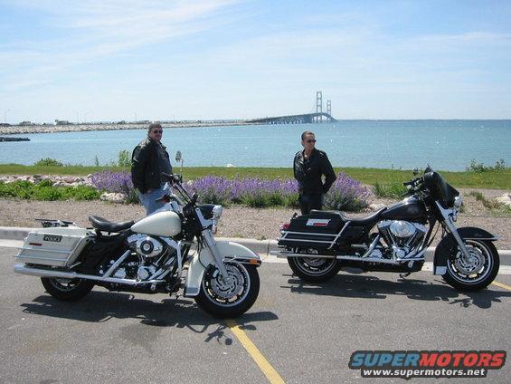 img_2689.jpg Mackinaw Bridge first weekend for Bucs  police bike 