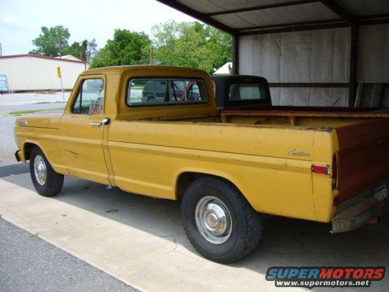 leftrear.jpg Left rear view, truck has sliding window, in-cab fuel tank only, and a dealer step bumper out back.