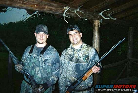 hunt15.jpg My friend Dan and me getting ready to go out Turkey hunting.