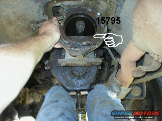 knees.jpg After a deep breath, I lifted the transmission, pulled the jack out, pulled the transmission backward, and then lowered it onto the wood the jack had been on.  At ~130lb, it's all I could to not to drop it, but I didn't have a floor jack until a week or so later.  That's the casting number for the extension with the oil dam.

For clocking a t-case without an aftemarket ring, see this:

[url=http://www.supermotors.net/registry/2742/80076-2][img]http://www.supermotors.net/getfile/936962/thumbnail/tclocs.jpg[/img][/url]