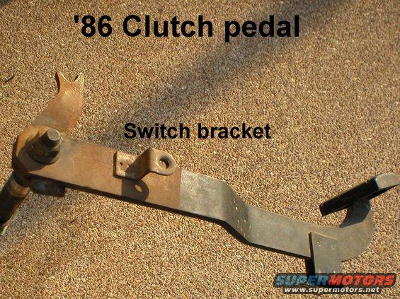 pedal-86.jpg The '86 pedal uses a different cruise clutch kill switch, but mine will still work with it.  The pedal also has a brace to keep it from hitting the firewall because '84-86 5.0L EFIs have the inertia switch there.