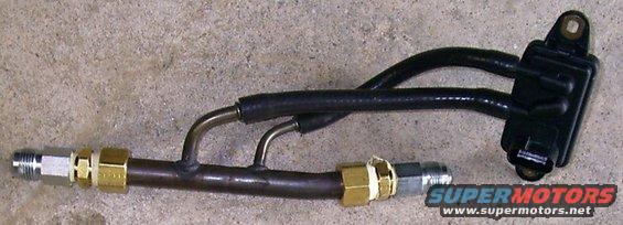 newegr03.jpg Stock EGR tube cut and modified to except flexible gas lines.