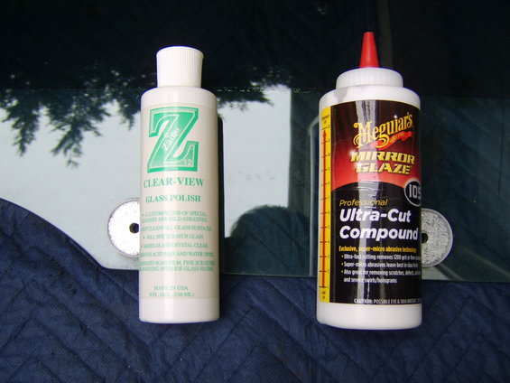 sta72668.jpg With the glass removed, it's an ideal time to polish it out to remove any water spots/etching.

I've used both of these products with good results. The Zaino product, which was actually designed just for this, does work better by hand than the M105 and also performs very nicely with a DA polisher.