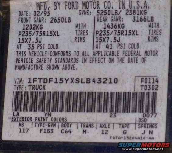 Ford f150 certification labels #7