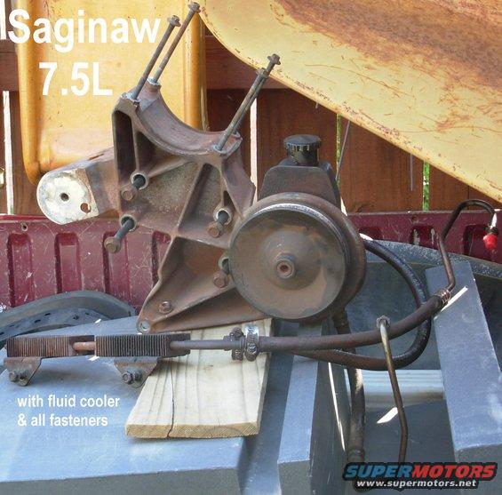 sag9475.jpg SOLD 9-19 Saginaw Bracket & lines for 7.5L from '94 E350

The pump is only  a core, so the pulley has been removed to make exchanging the pump easier.  But the pulley is still included with all the other parts shown.

[url=http://www.supermotors.net/registry/media/923606][img]http://www.supermotors.net/getfile/923606/thumbnail/e3509475.jpg[/img][/url]