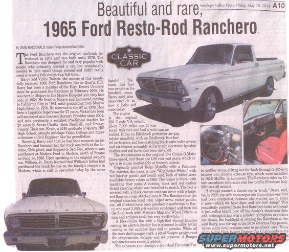 ranchero-newspaper-article.jpg The local paper chooses a different classic to feature in the Friday paper. That week somebody nominated me, so they did a story on it.