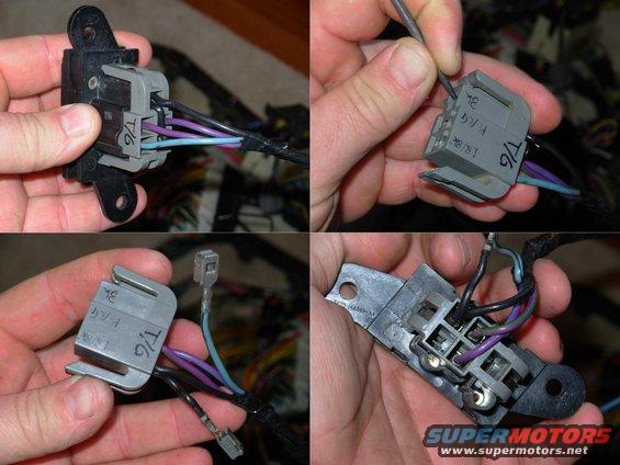 tgrewire1.jpg I had already rearranged the grounds for other mods when I decided to rewire the tailgate window circuit for relays (in addition to 1-touch modules & always-on).  So I simply repinned the switch connector for ground switching instead of the factory reverse-polarity.